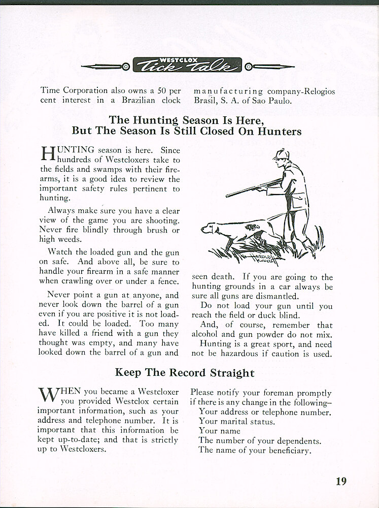 Westclox Tick Talk, November 1959 > 19. CORPORATE: "Stromberg Now A General Time Division"