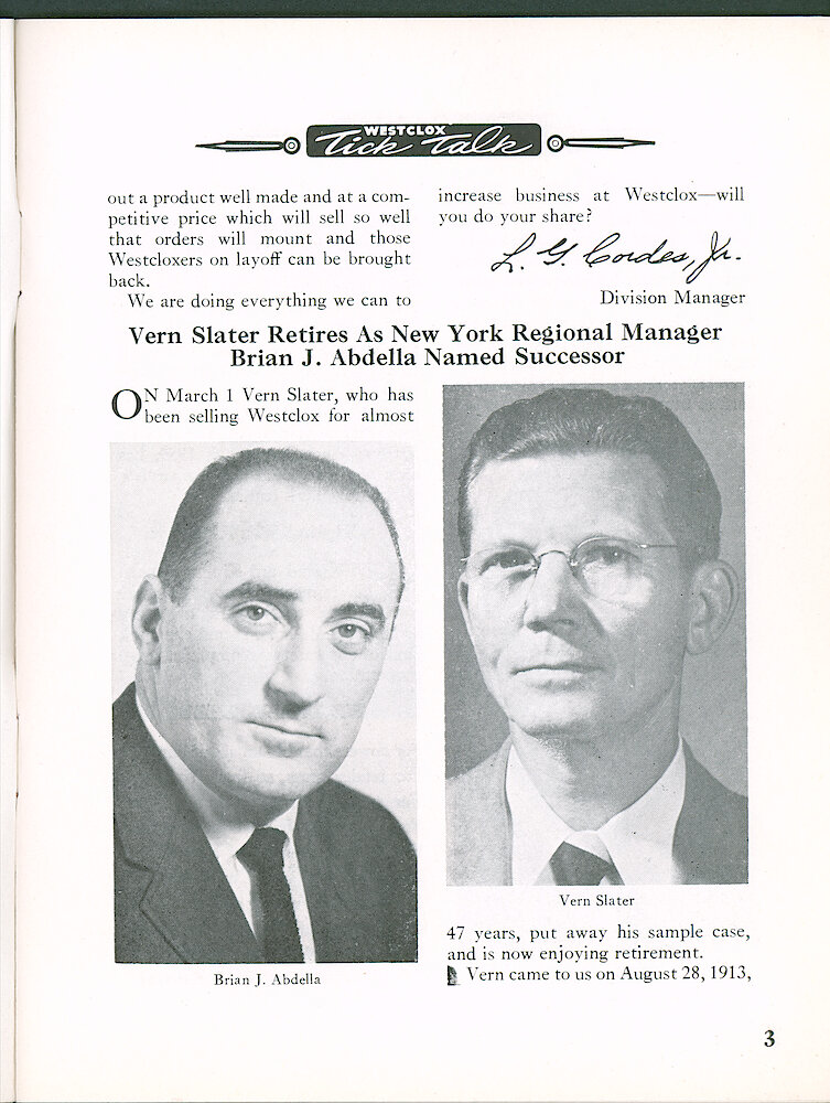 Westclox Tick Talk, April 1960, Vol. 45 No. 3 > 3. Corporate: "Why The Layoffs"