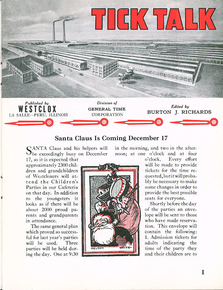 Westclox Tick Talk November 1960, Vol. 45 No. 8 > 1