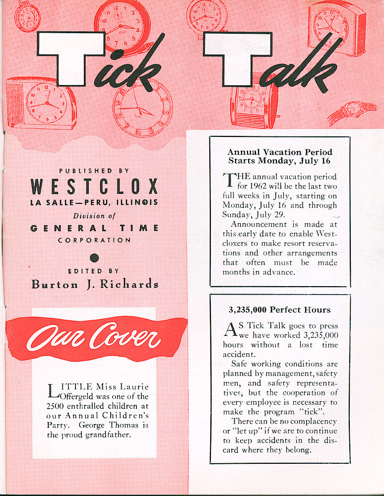 Westclox Tick Talk February 1962, Vol. 47 No. 1 > 1