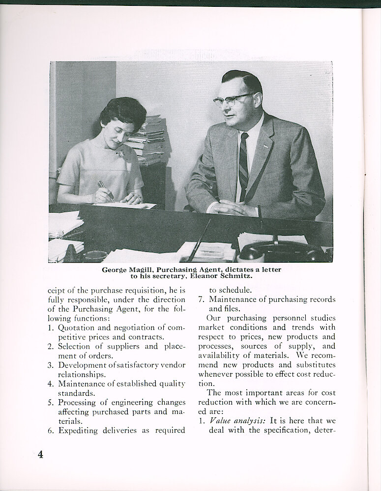 Westclox Tick Talk April 1964 > 4. Factory: "Our Purchasing Department"