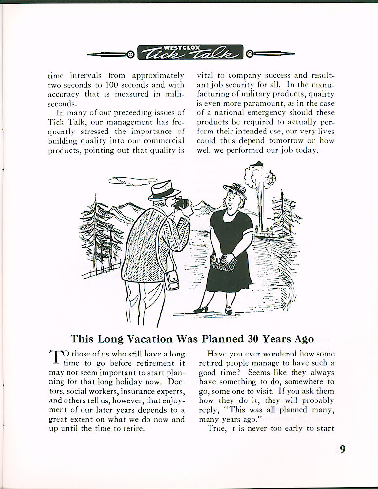 Westclox Tick Talk August 1964 > 9. Manufacturing: "Military Products Manufacturing By Melvin J. Heider, Manufacturing Superintendent—Military Products Division"