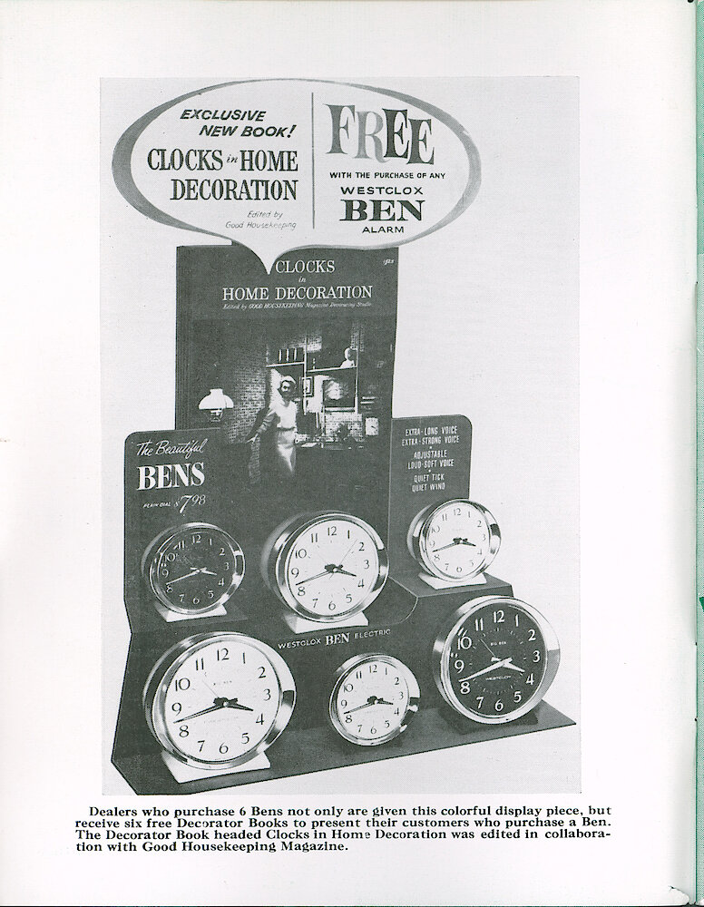 Westclox Tick Talk March 1965. Marketing: A Display Of 6 Big Bens And Baby Bens.