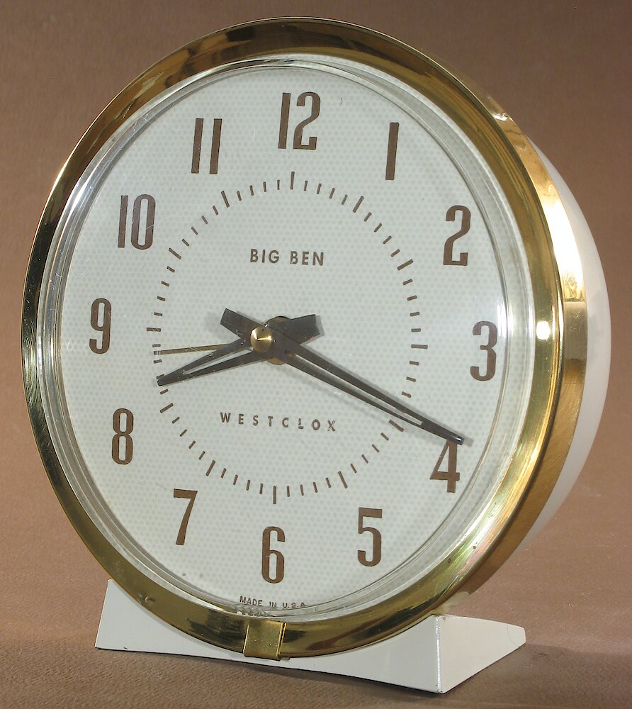 Westclox Big Ben Style 7 White Plain. Westclox Big Ben Style 7 White Plain Alarm Clock Model Photo