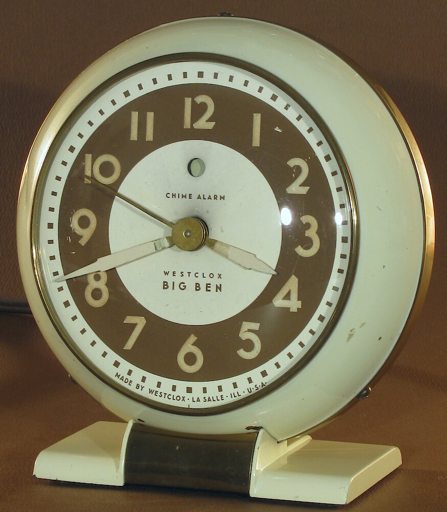 Westclox Big Ben Style 5a Electric Chime Alarm Ivory Luminous. Westclox Big Ben Style 5a Electric Chime Alarm Ivory Luminous Clock Example Photo