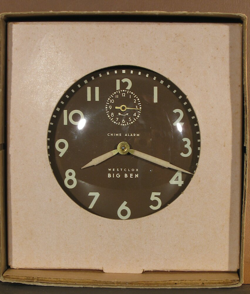 Westclox Big Ben Style 5 Chime Alarm Ivory Luminous. Westclox Big Ben Style 5 Chime Alarm Ivory Luminous Clock Example Photo