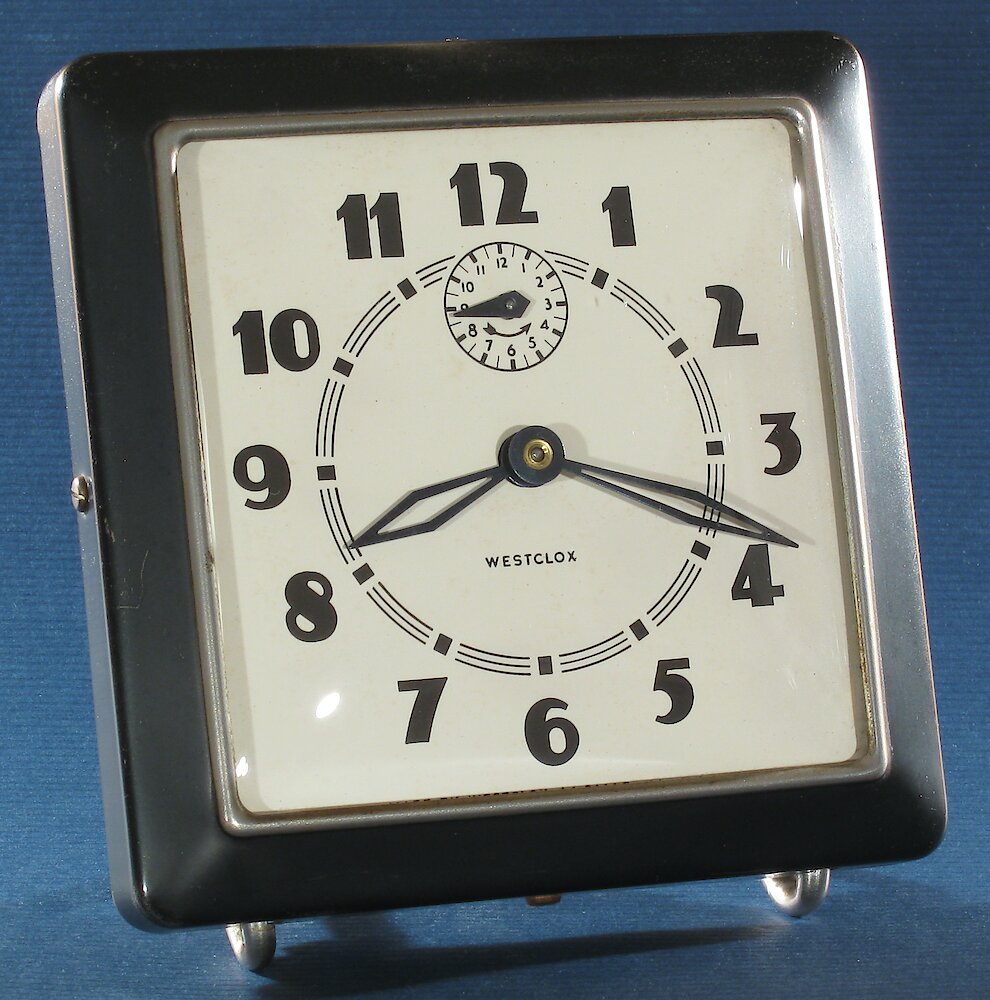 Westclox Spur Style 1 Black Plain. Westclox Spur Style 1 Black Plain Clock Example Photo