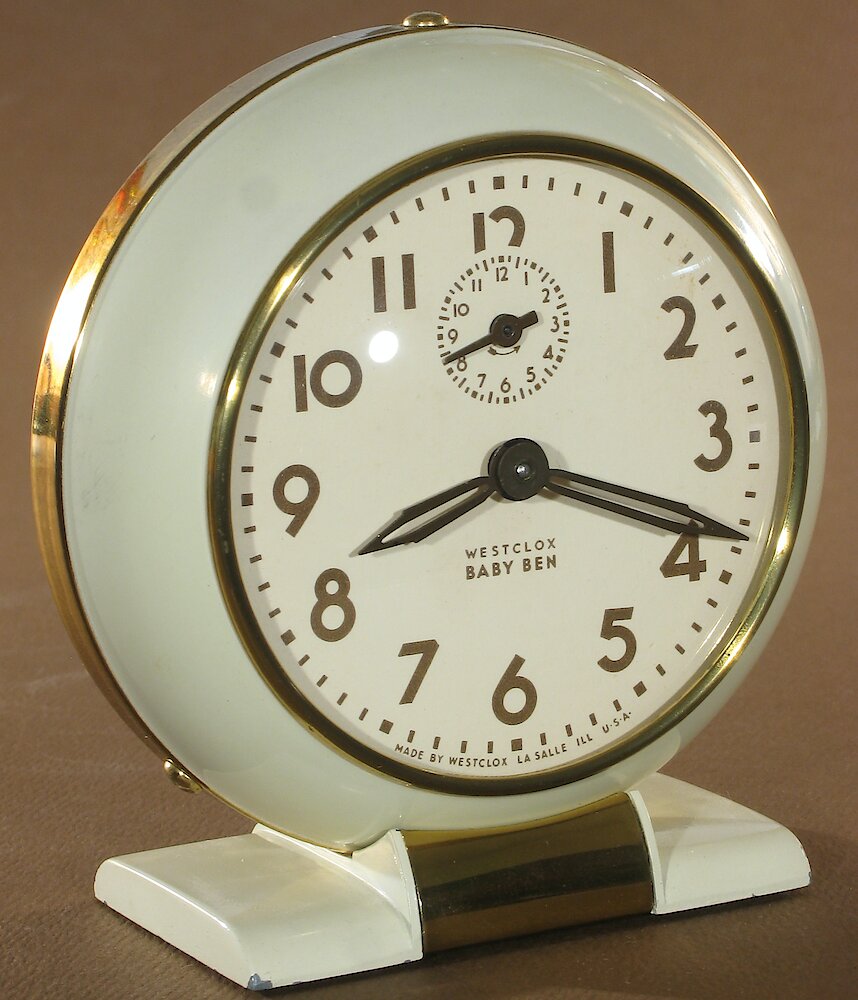 Westclox Baby Ben Style 5 Ivory Plain. Westclox Baby Ben Style 5 Ivory Plain Clock Example Photo