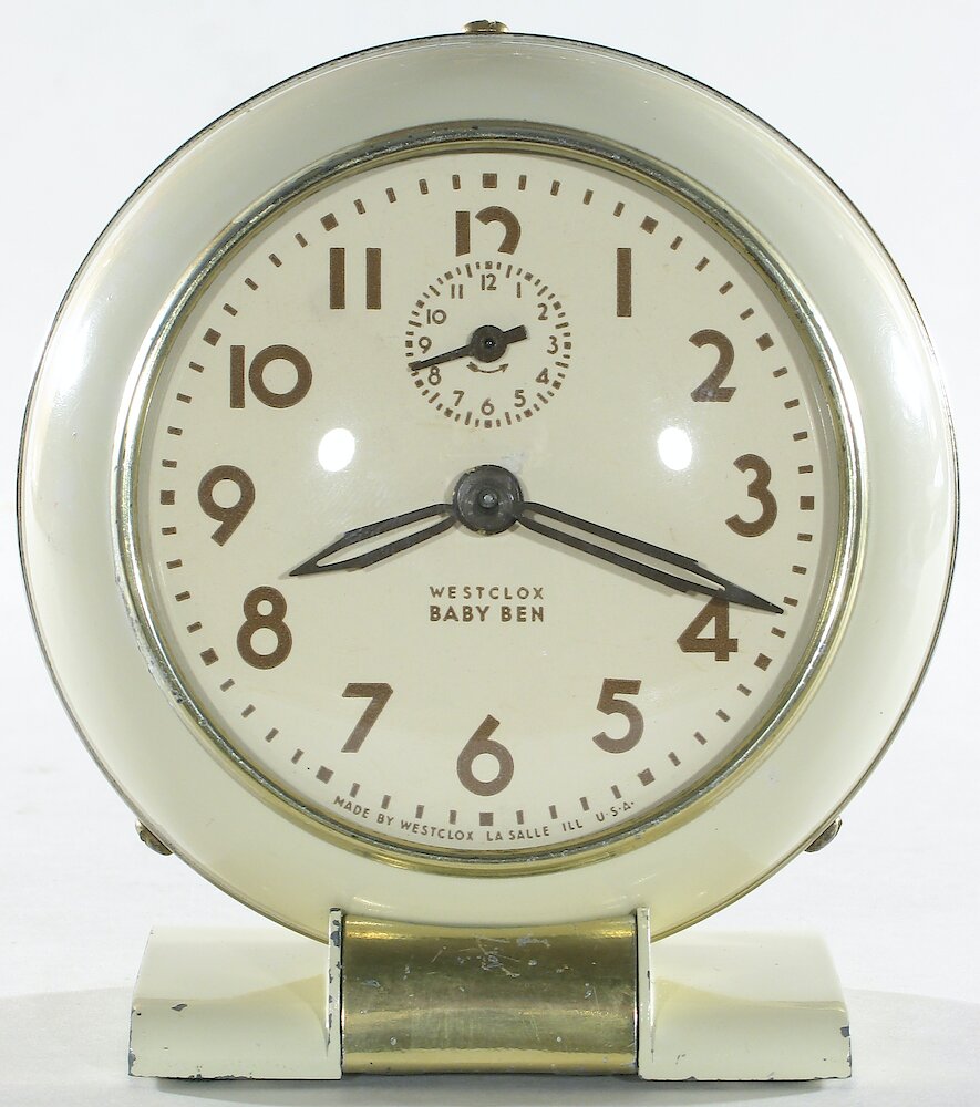 Westclox Baby Ben Style 5 Ivory Plain. Westclox Baby Ben Style 5 Ivory Plain Clock Example Photo