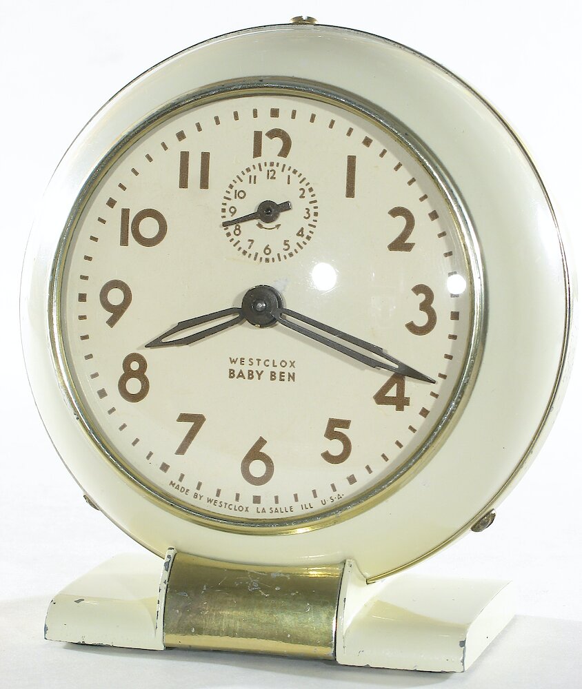 Westclox Baby Ben Style 5 Ivory Plain. Westclox Baby Ben Style 5 Ivory Plain Clock Example Photo