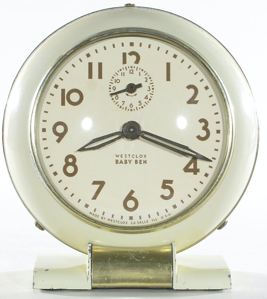 Westclox Baby Ben Style 5 Ivory Plain. Westclox Baby Ben Style 5 Ivory Plain Clock Example Photo