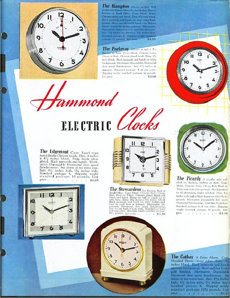 1930s Hammond Clock Advertising.