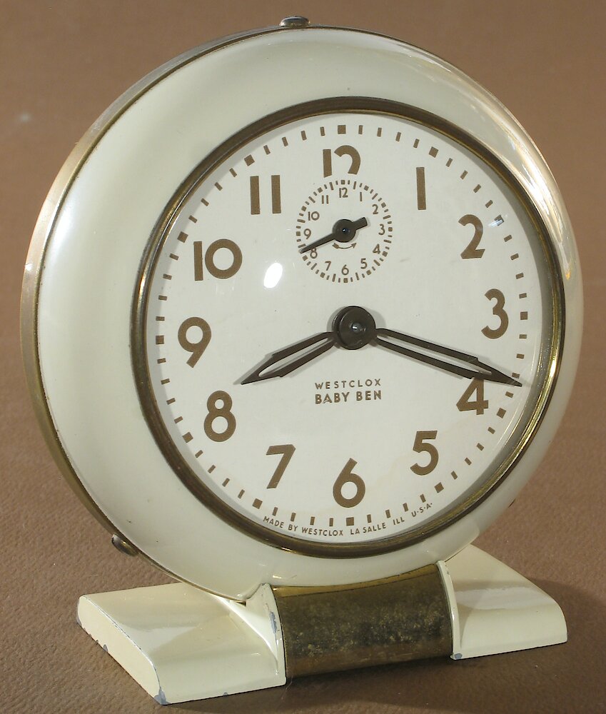 Westclox Baby Ben Style 5 Ivory Plain. Westclox Baby Ben Style 5 Ivory Plain Clock Example Photo