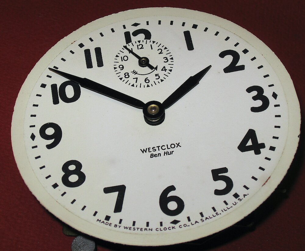 Westclox Ben Hur Style 2. Westclox Ben Hur Style 2 Clock Example Photo