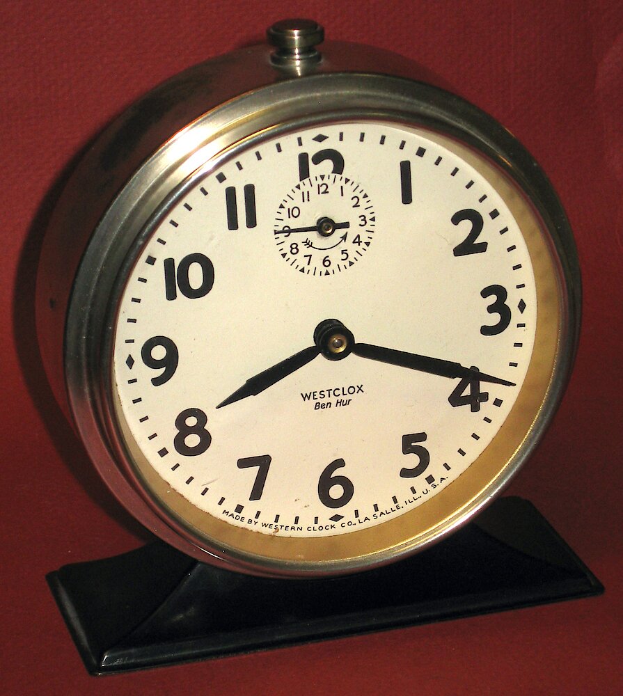 Westclox Ben Hur Style 2. Westclox Ben Hur Style 2 Clock Example Photo