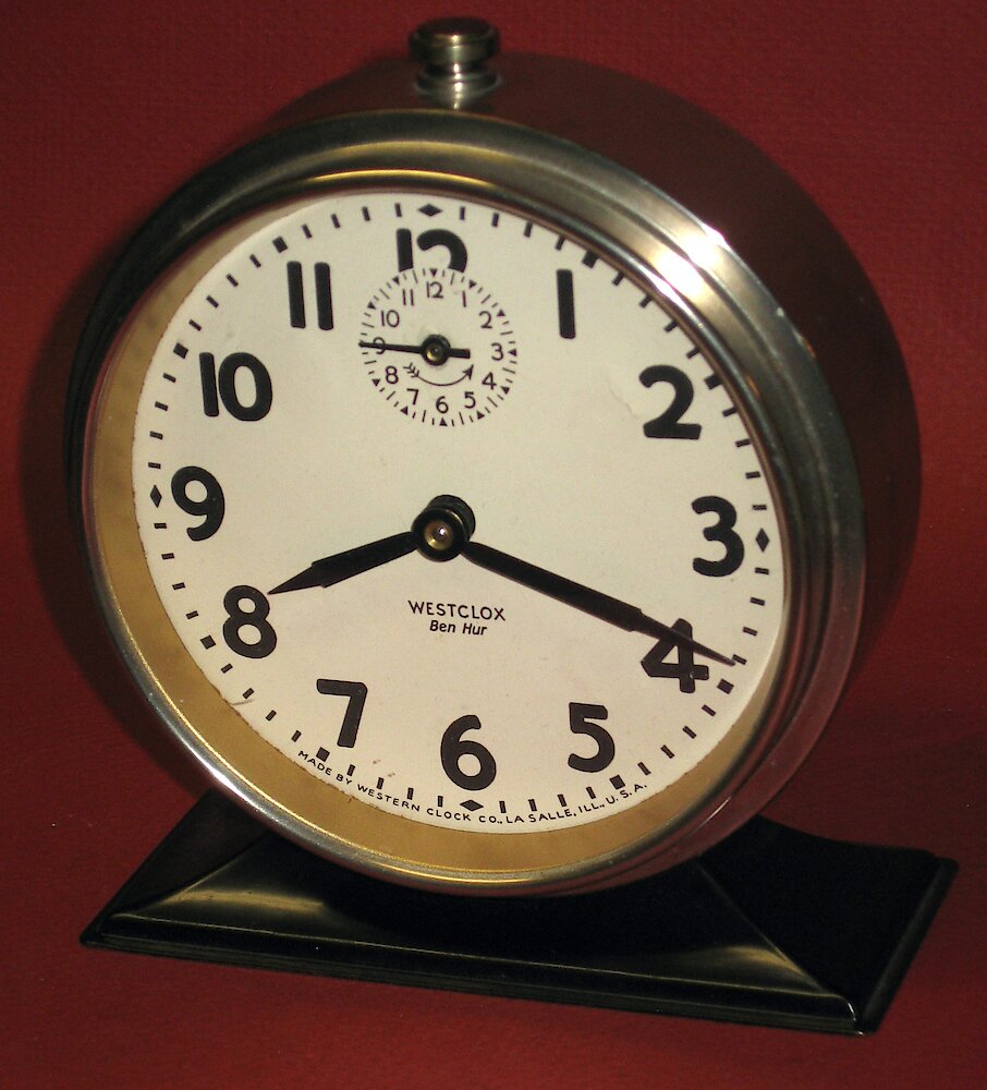 Westclox Ben Hur Style 2. Westclox Ben Hur Style 2 Clock Example Photo