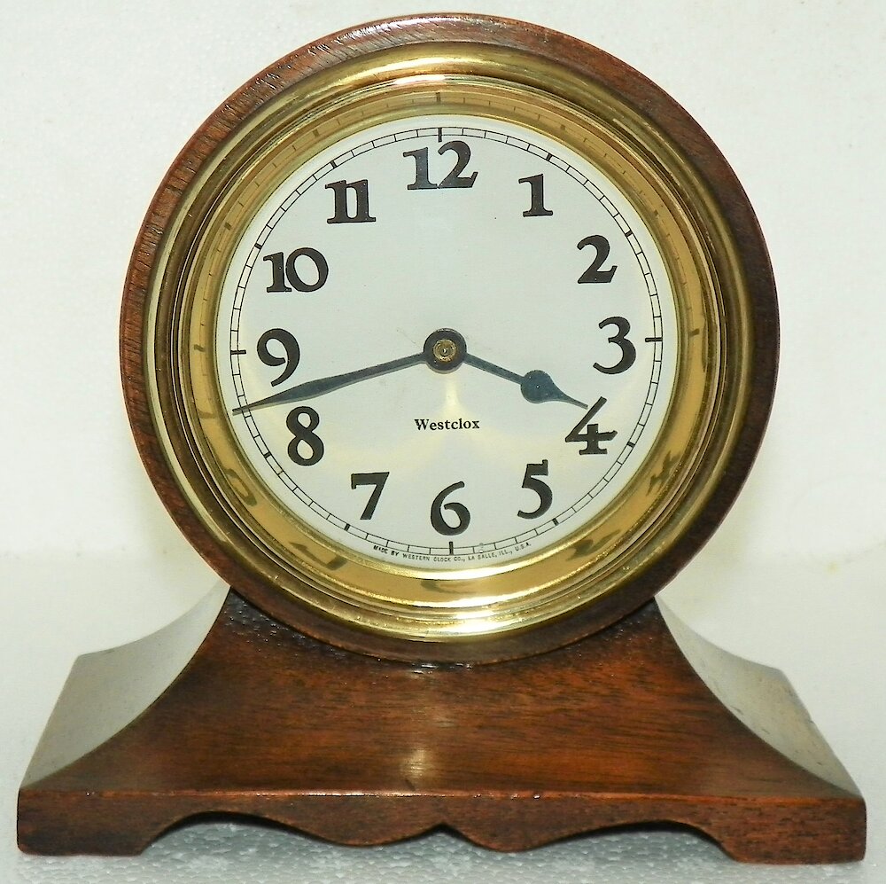 Westclox Monitor Wood Case. Westclox Monitor Wood Case Clock Example Photo