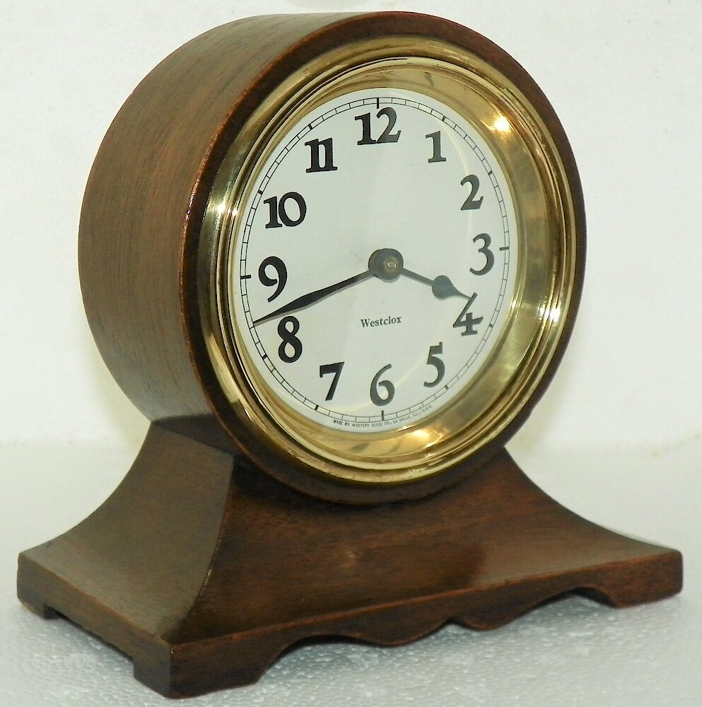 Westclox Monitor Wood Case. Westclox Monitor Wood Case Clock Example Photo