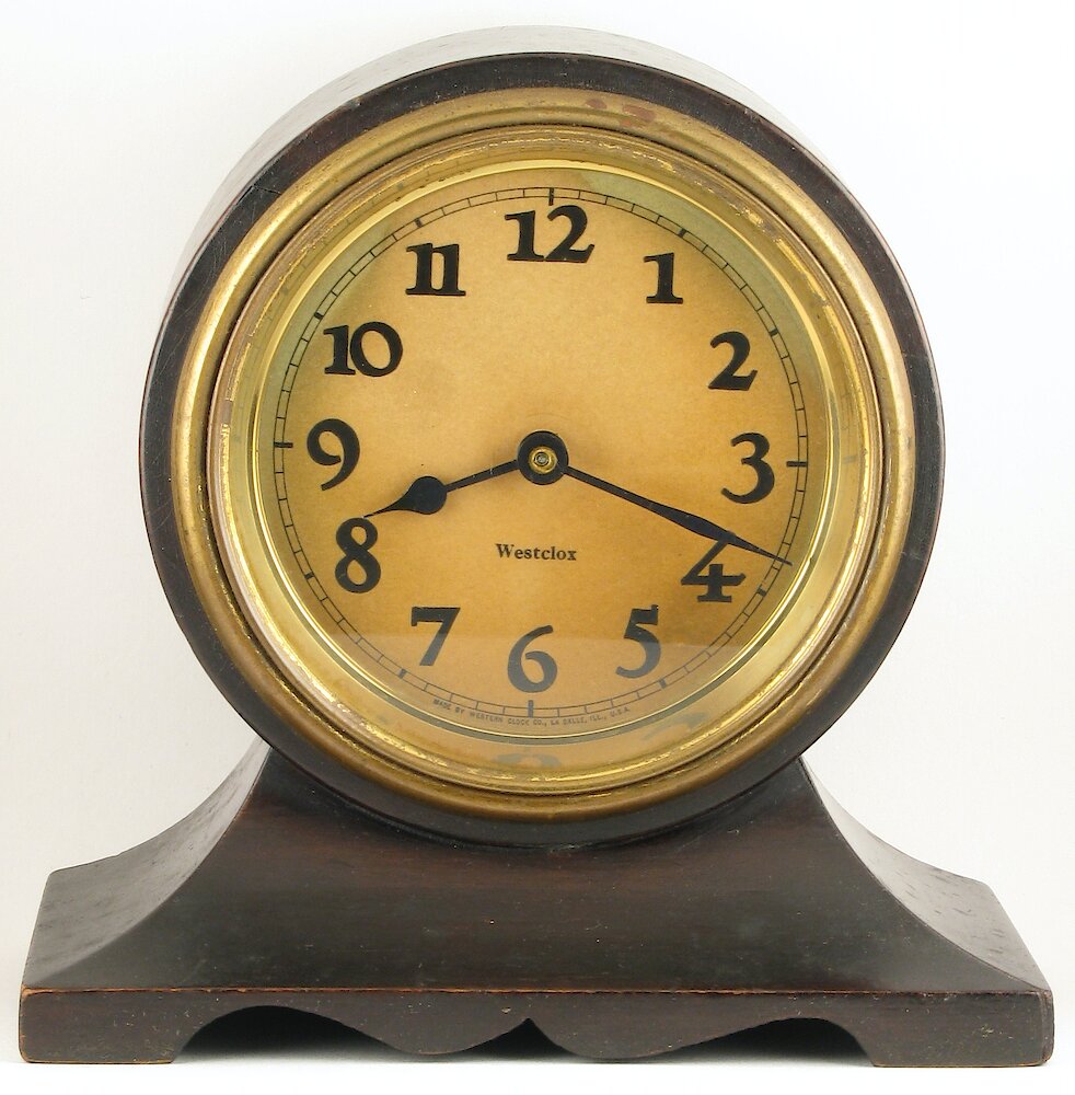 Westclox Monitor Wood Case. Westclox Monitor Wood Case Clock Example Photo