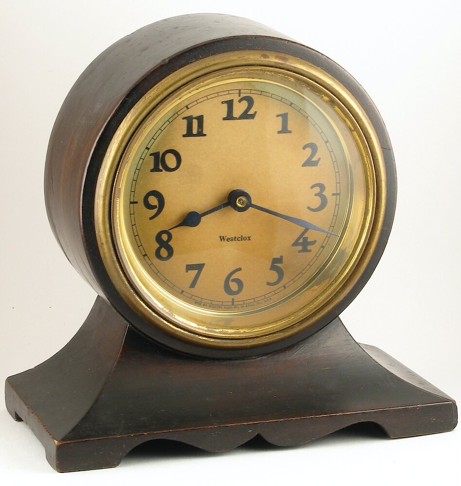 Westclox Monitor Wood Case. Westclox Monitor Wood Case Clock Example Photo