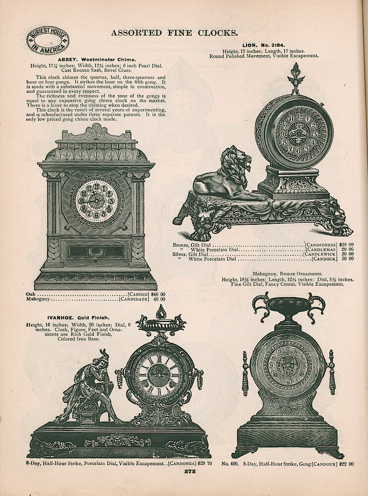 Busiest House in America Illustrated Catalog 1897 > 272