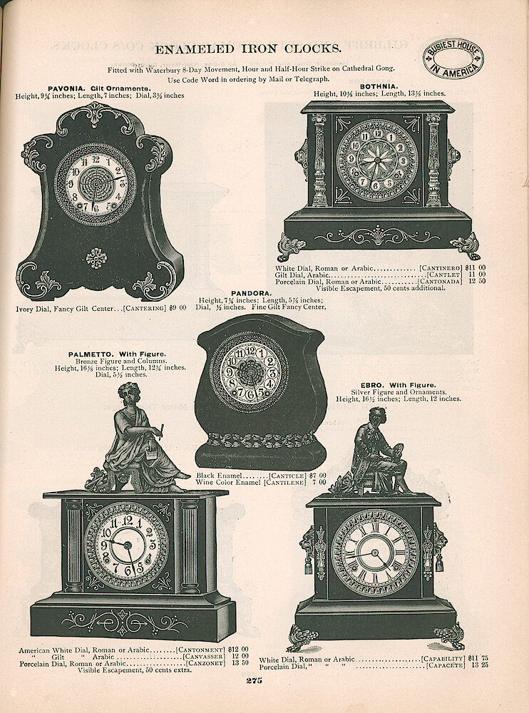 Busiest House in America Illustrated Catalog 1897 > 275