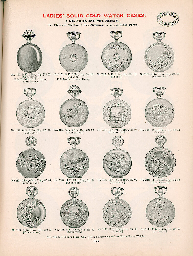 Busiest House in America Illustrated Catalog 1897 > 325. Cases