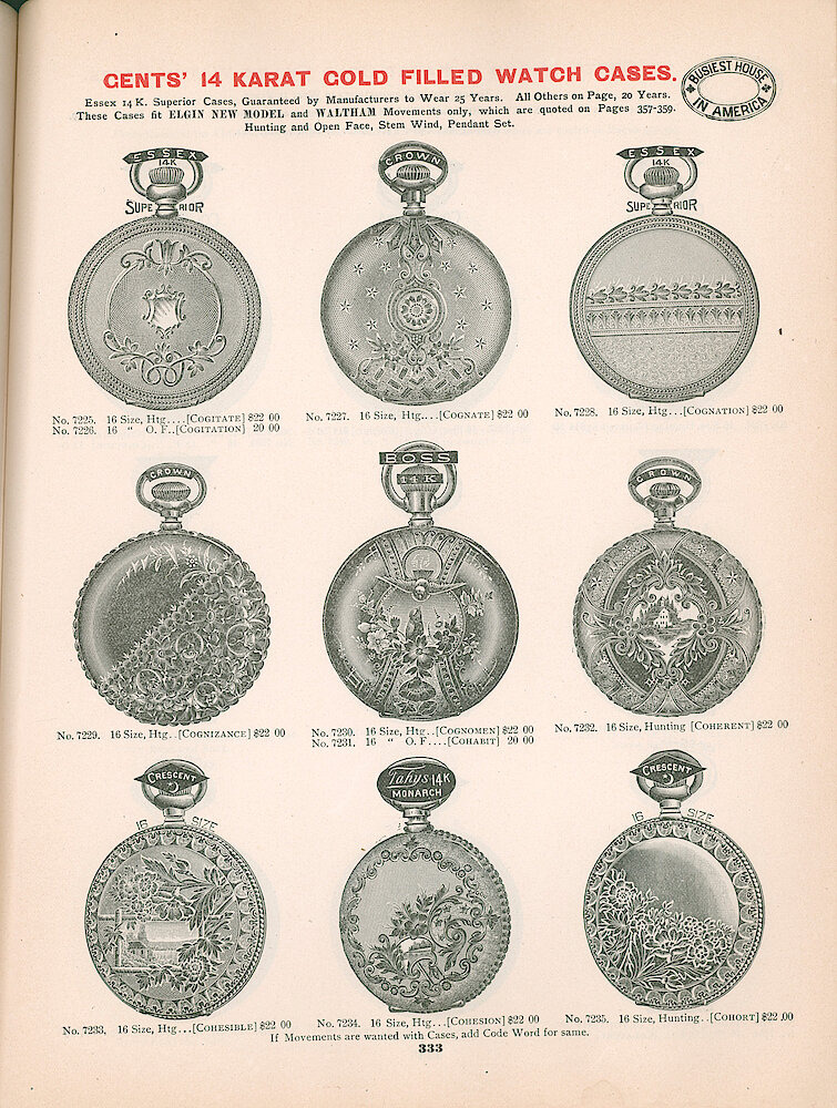 Busiest House in America Illustrated Catalog 1897 > 333. Cases