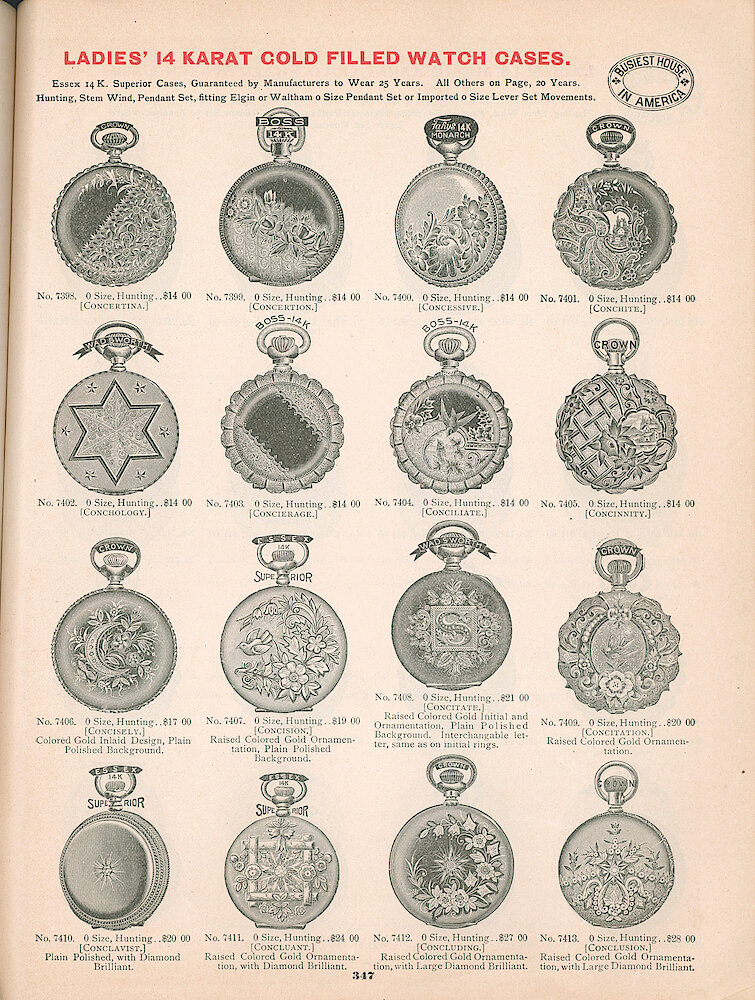 Busiest House in America Illustrated Catalog 1897 > 347. Cases