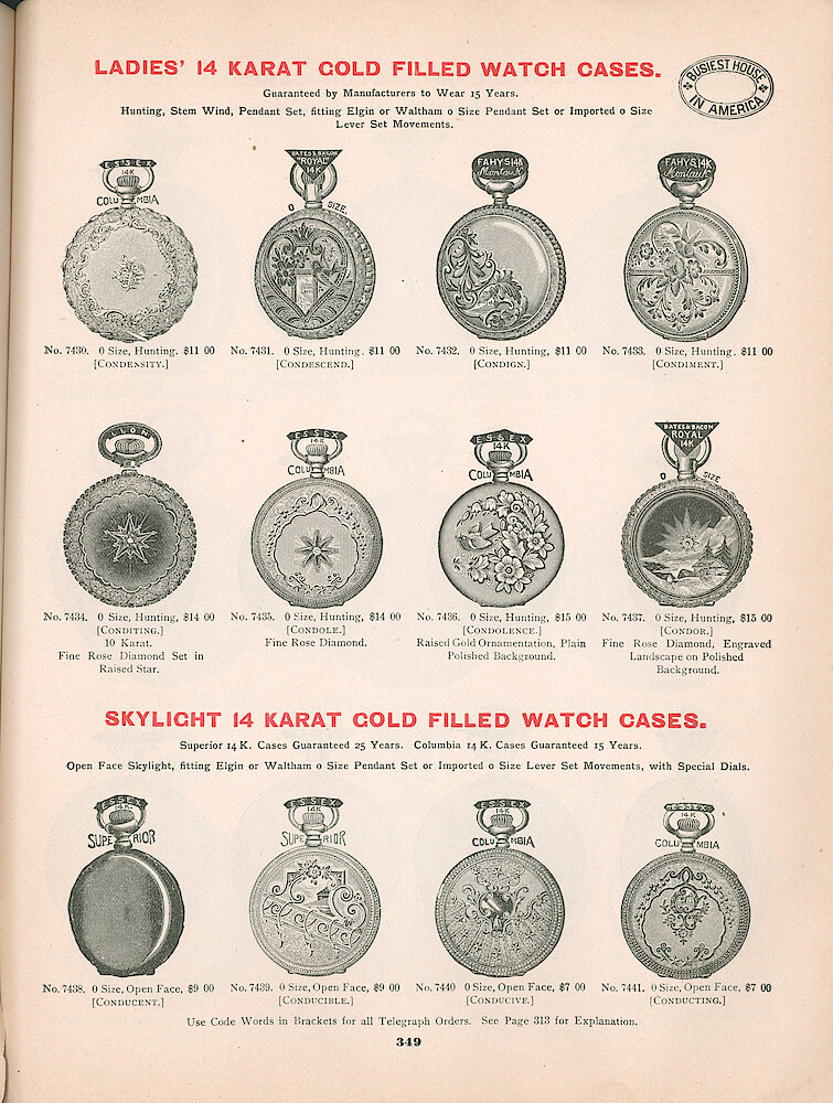 Busiest House in America Illustrated Catalog 1897 > 349. Cases