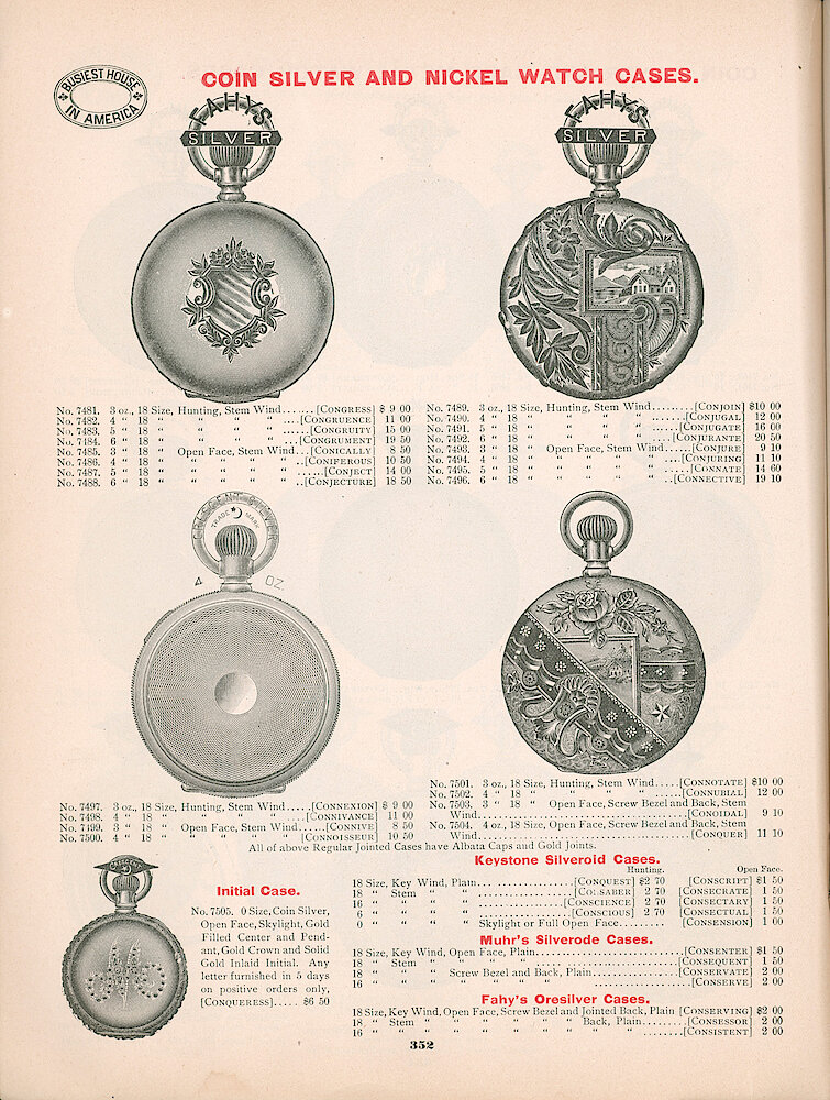 Busiest House in America Illustrated Catalog 1897 > 352