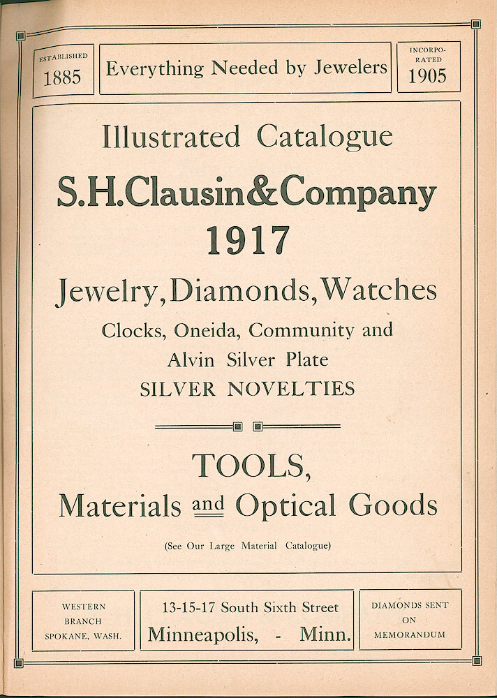 S. H. Clausin & Co. 1917 Catalog > Title