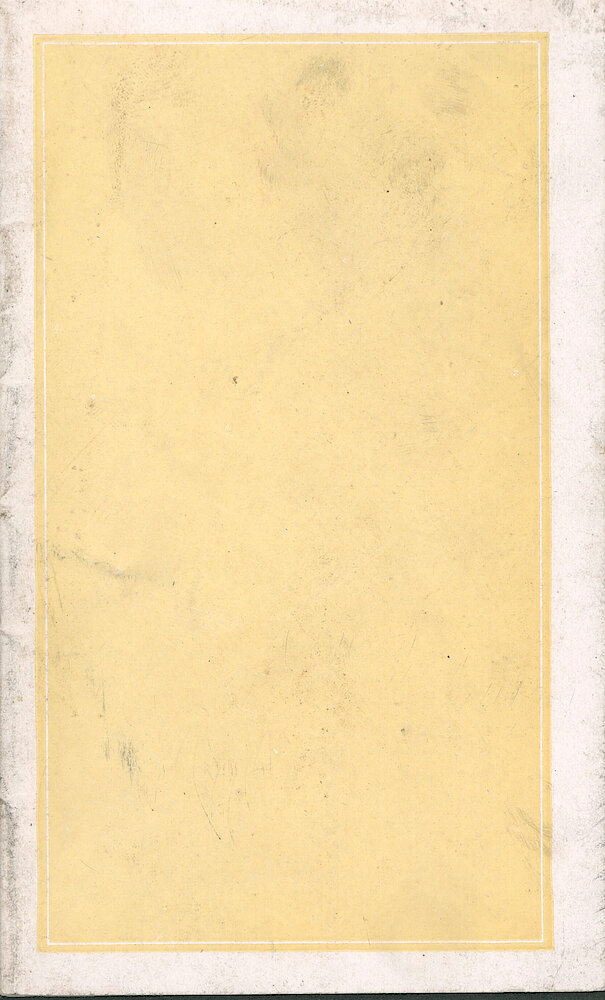 Westclox Catalog ca. 1921. 3 1/2 by 5 5/8 inch small catalog. > B. Back Cover (plain).