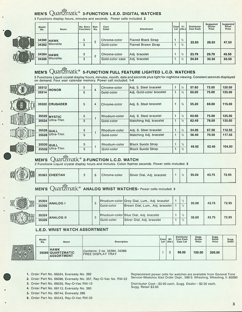 Westclox Quartzmatic Price List 1976 QWW-III-76 > 3