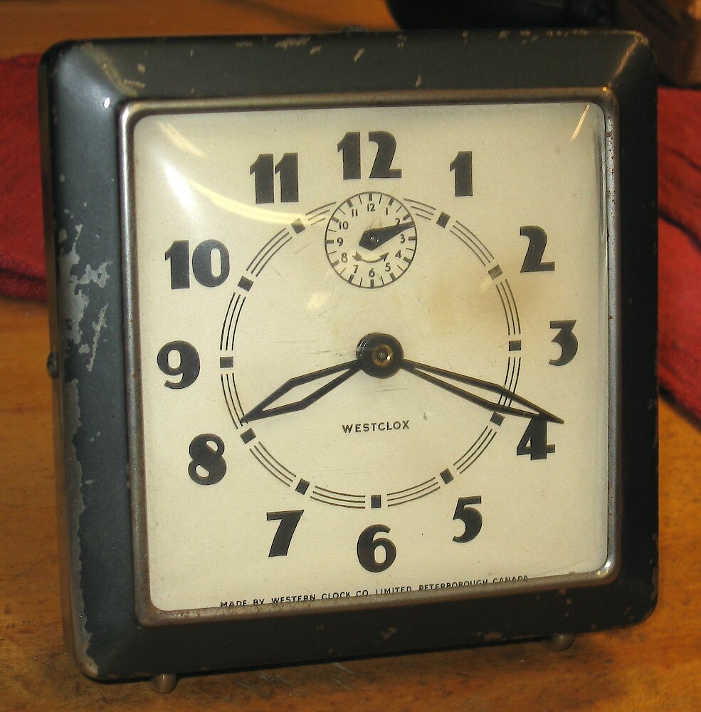 Westclox Spur Style 1 Black Plain. Westclox Spur Style 1 Black Plain Clock Example Photo