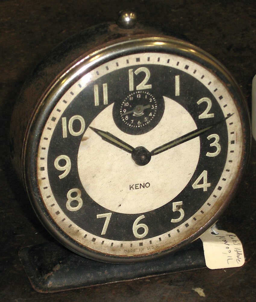 Westclox Keno Style 3 Black Luminous. Westclox Keno Style 3 Black Luminous Clock Example Photo