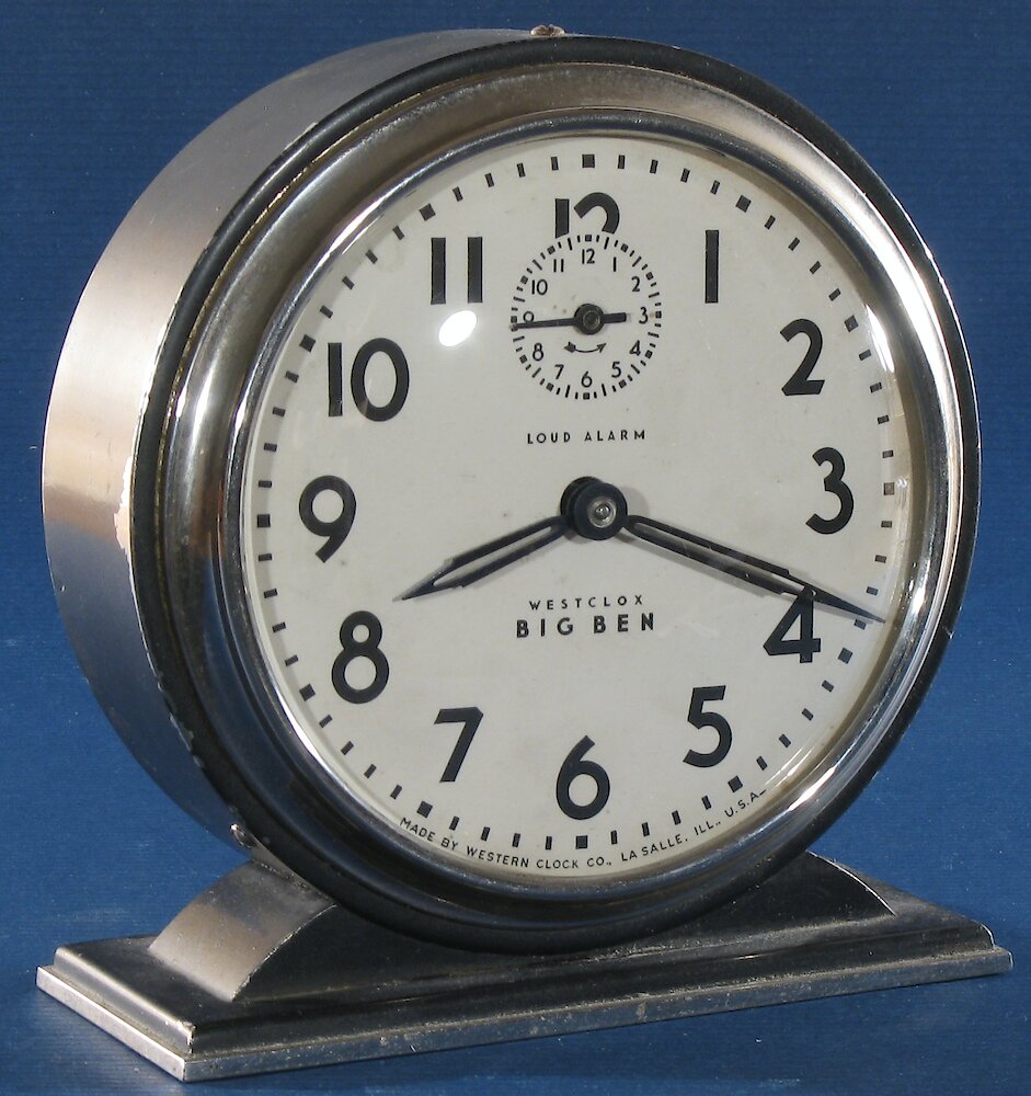 Westclox Big Ben Style 4a Loud Alarm Black Nickel Trim Plain. Westclox Big Ben Style 4a Loud Alarm Black Nickel Trim Plain Clock Example Photo