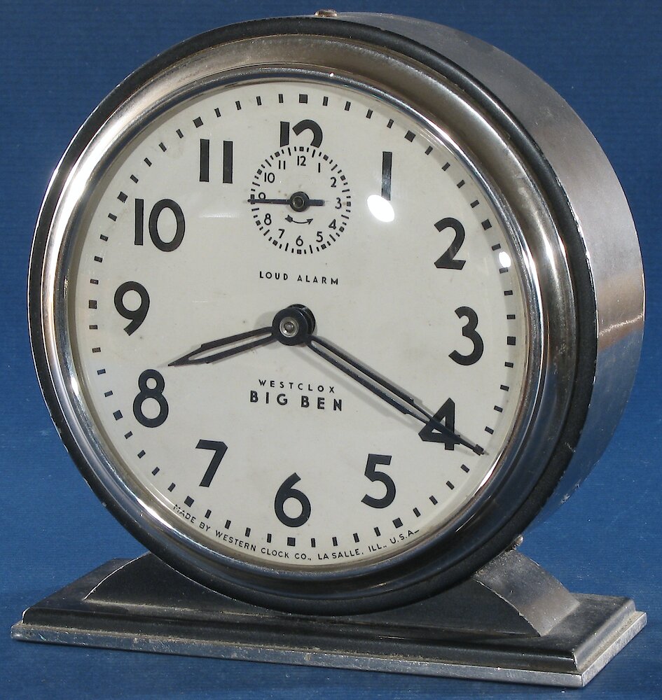 Westclox Big Ben Style 4a Loud Alarm Black Nickel Trim Plain. Westclox Big Ben Style 4a Loud Alarm Black Nickel Trim Plain Clock Example Photo