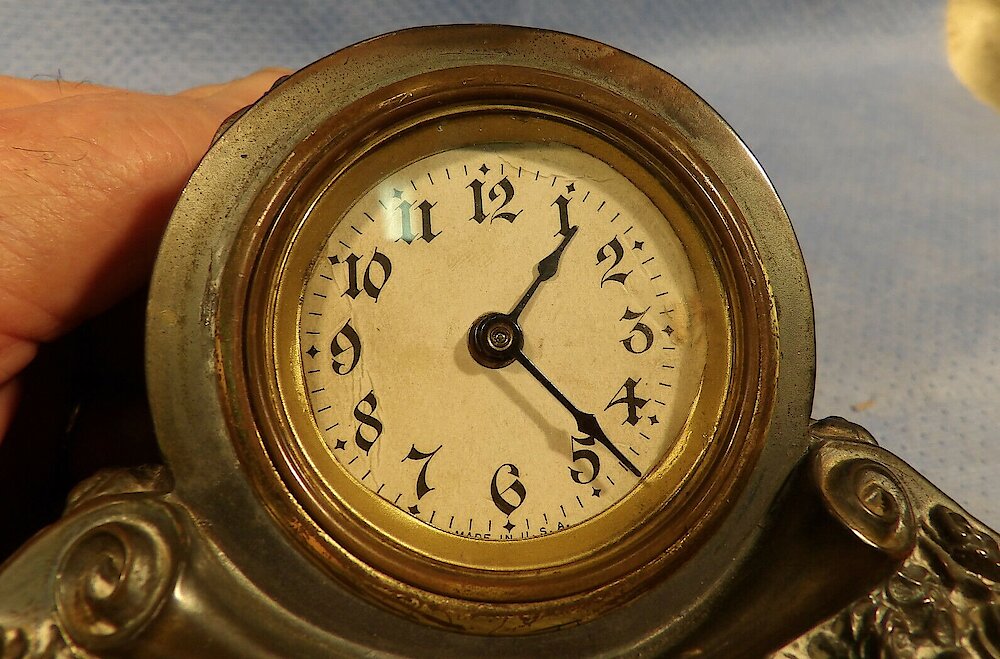 Sears Tambour Gold Plate. Sears Tambour Gold Plate Clock Example Photo