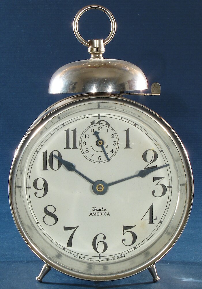 Westclox America Style 1a Nickel. Westclox America Style 1a Nickel Clock Example Photo