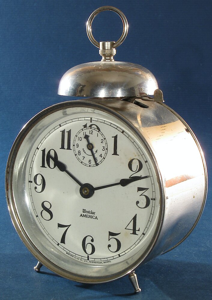 Westclox America Style 1a Nickel. Westclox America Style 1a Nickel Clock Example Photo