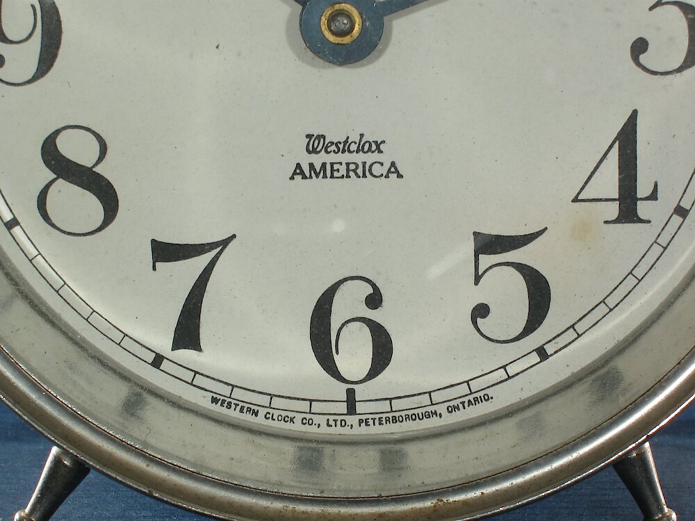 Westclox America Style 1a Nickel. Westclox America Style 1a Nickel Clock Example Photo