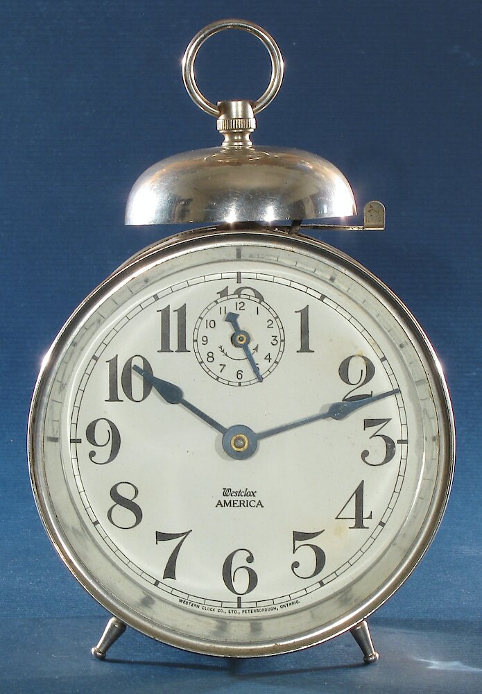 Westclox America Style 1a Nickel. Westclox America Style 1a Nickel Clock Example Photo