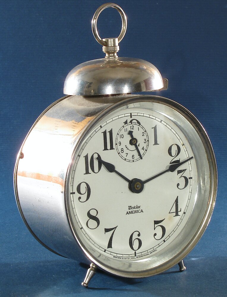 Westclox America Style 1a Nickel. Westclox America Style 1a Nickel Clock Example Photo