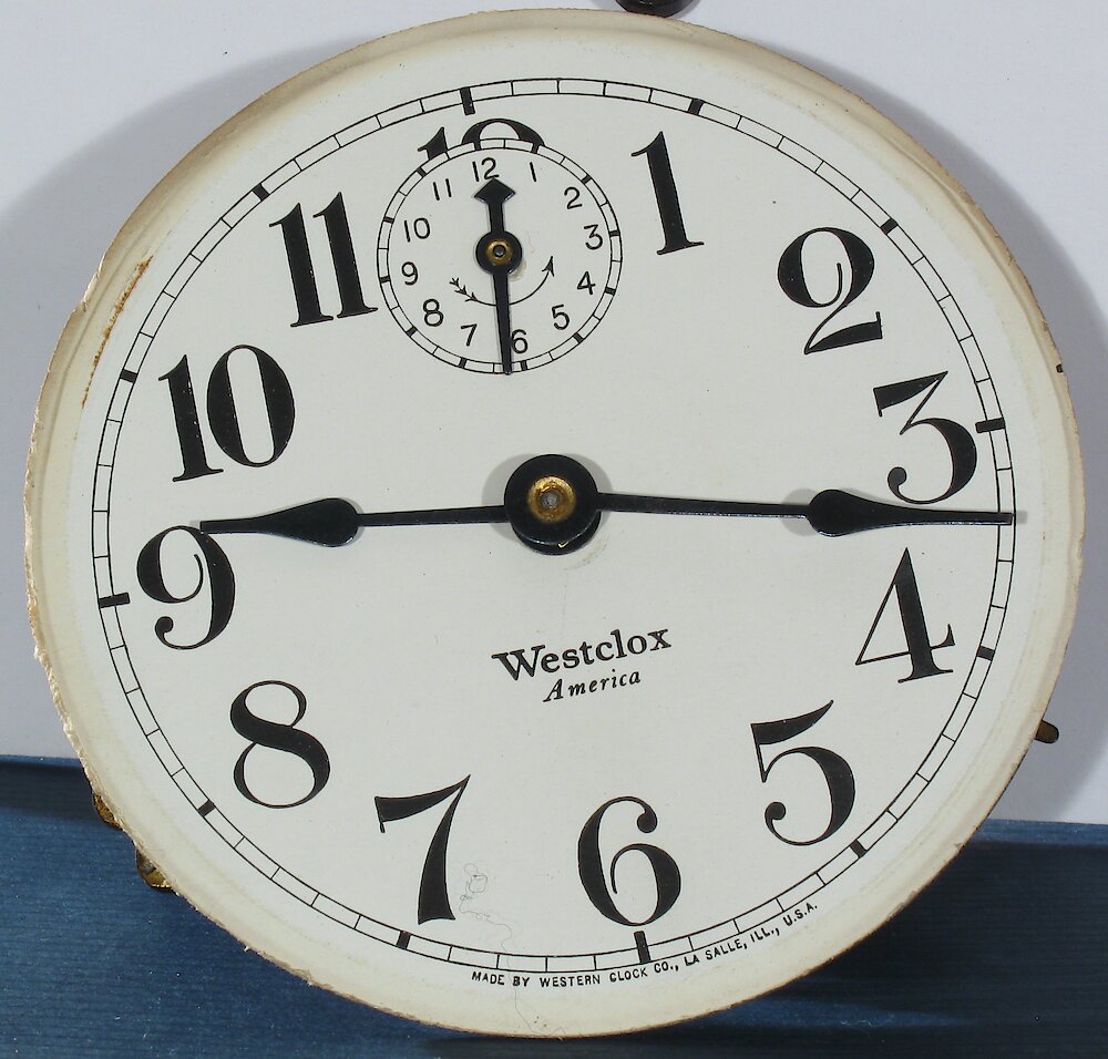 Westclox America Style 1a Nickel. Westclox America Style 1a Nickel Clock Example Photo