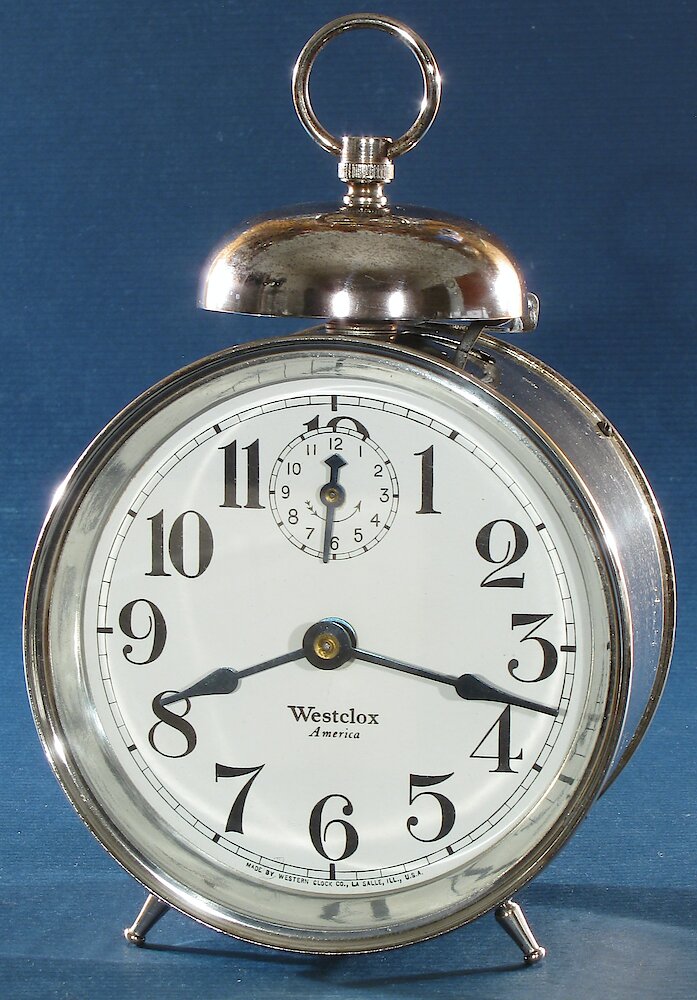 Westclox America Style 1a Nickel. Westclox America Style 1a Nickel Clock Example Photo