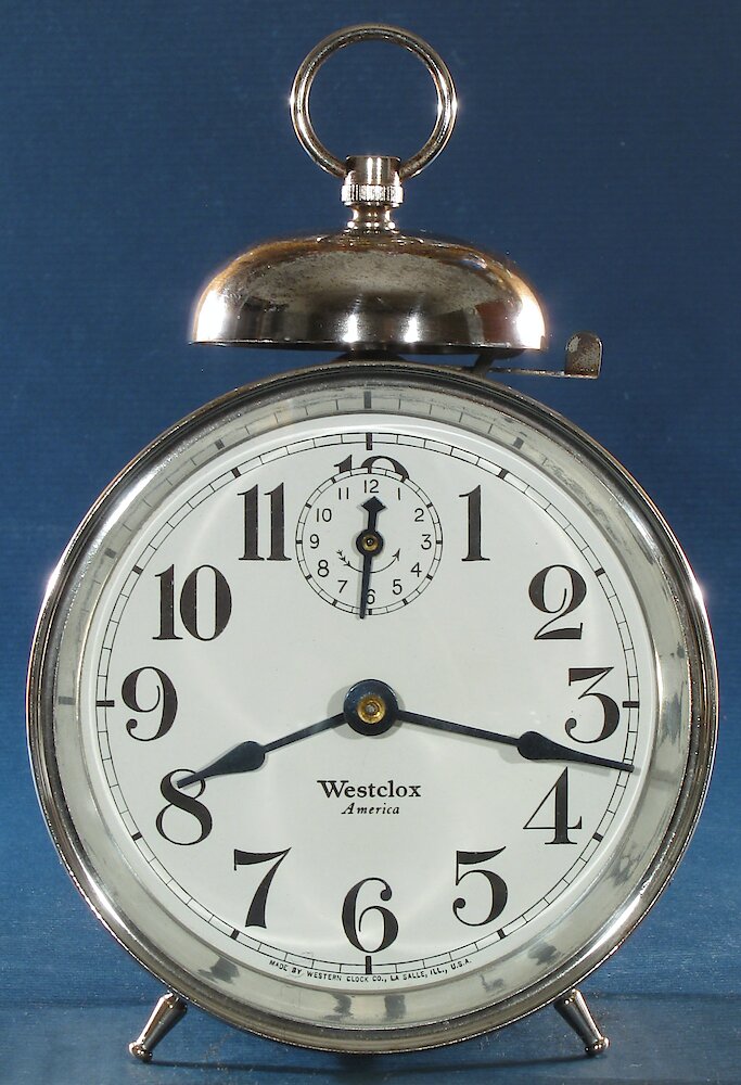 Westclox America Style 1a Nickel. Westclox America Style 1a Nickel Clock Example Photo