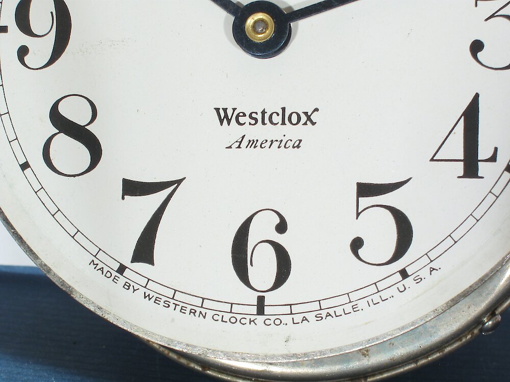 Westclox America Style 2 Nickel. Westclox America Style 2 Nickel Clock Example Photo