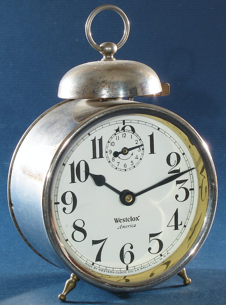 Westclox America Style 2 Nickel. Westclox America Style 2 Nickel Clock Example Photo