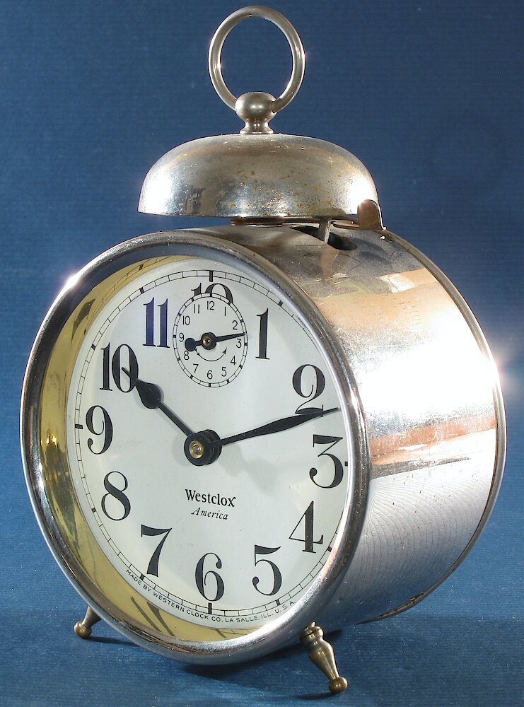 Westclox America Style 2 Nickel. Westclox America Style 2 Nickel Clock Example Photo